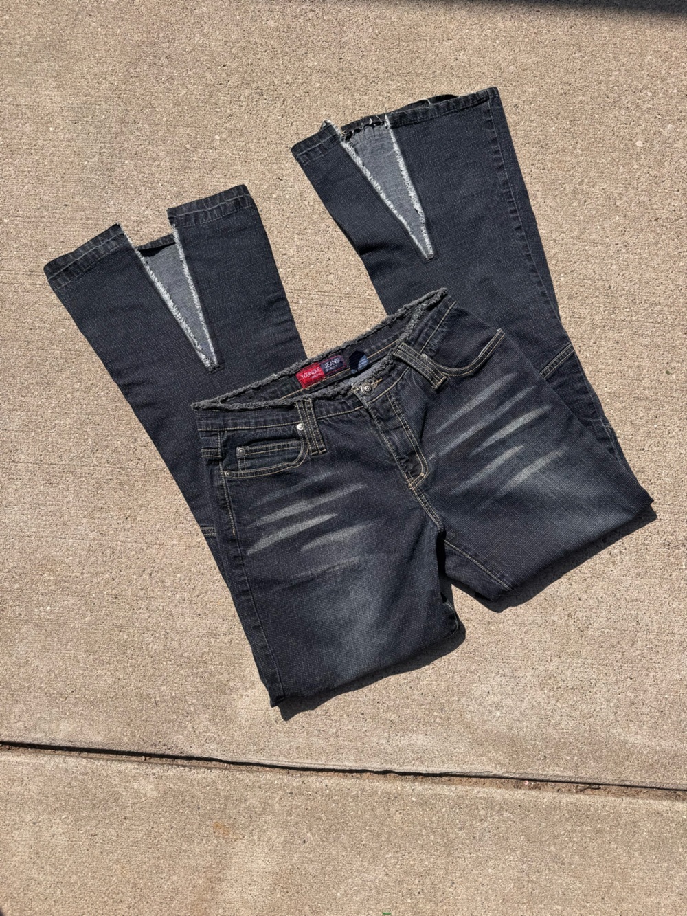Younique dark denim Faded Flare Jeans